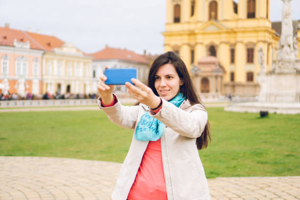 istock Young tourist making selfie 1070512966