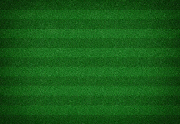 istock Soccer field stadium, Green grass stripes background 1070513440