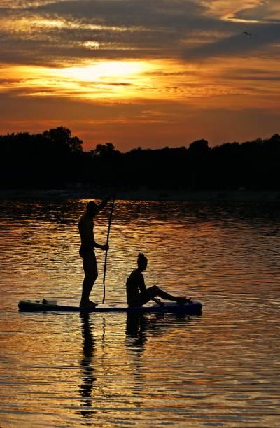 istock Sunset on the lake 1070513822