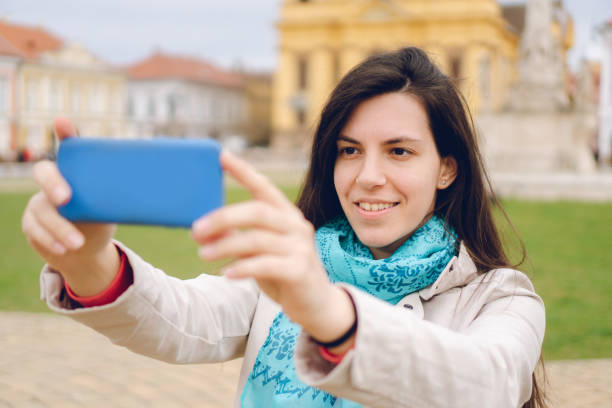 istock Young tourist making selfie 1070513836
