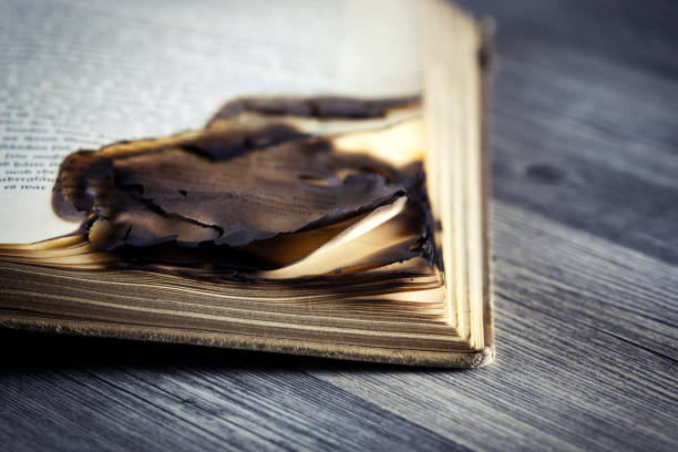 Burnt edge of an antique book Burnt edge of an antique book book burning photos stock pictures, royalty-free photos & images