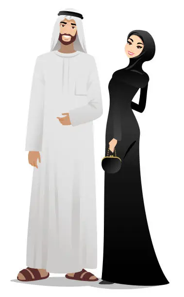 Vector illustration of Muslim couple