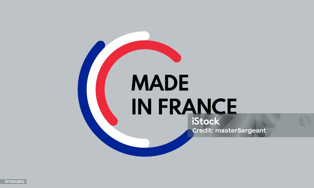 made in france, 3 colors arcs vector logo Logo stock vector
