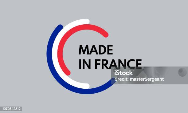 Made In France 3 Colors Arcs Vector Logo Stock Illustration - Download Image Now - Logo, France, Circle
