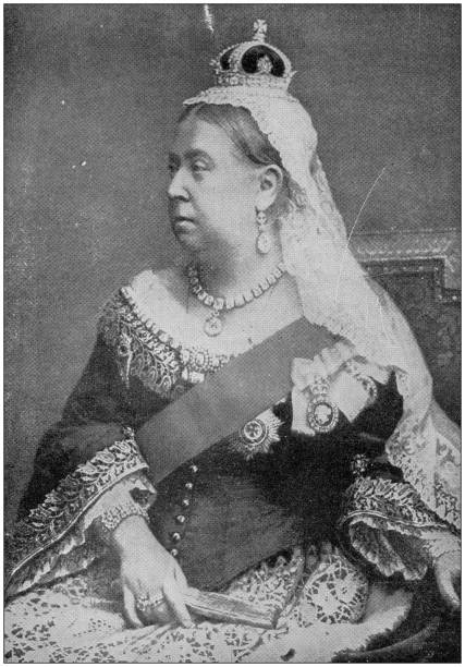 illustrations, cliparts, dessins animés et icônes de antique photo : la reine victoria - history women victorian style one person