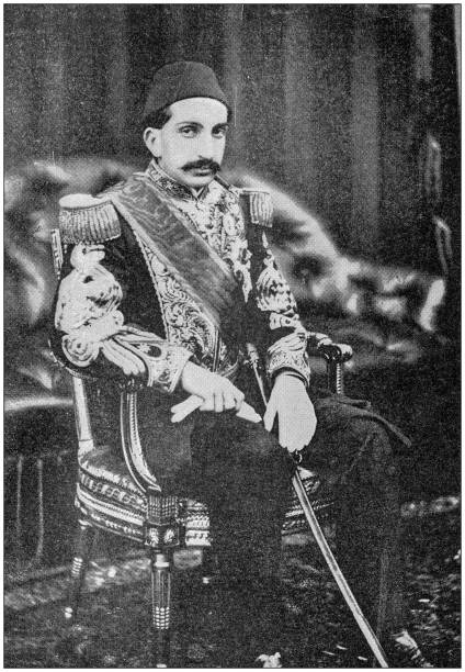 ilustrações de stock, clip art, desenhos animados e ícones de antique photograph: sultan of turkey - sultan selim ii