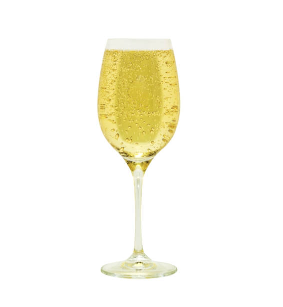 istock Glass of champagne on white background 1070549498