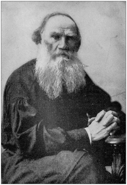 Antique photograph: Lev Tolstoj Antique photograph: Lev Tolstoj leo tolstoy stock illustrations