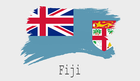 Fiji flag on white background, 3d rendering