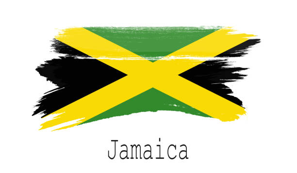 istock Jamaica flag on white background 1070562982