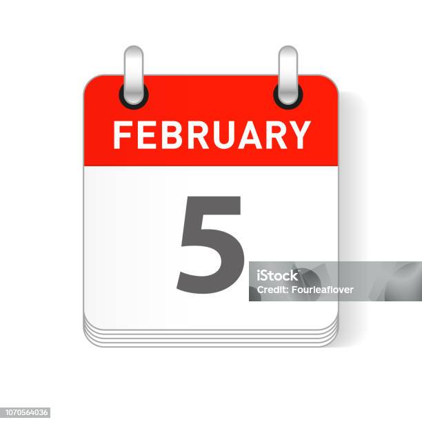 February 5 Calendar Date Design Stock Illustration - Download Image Now ...