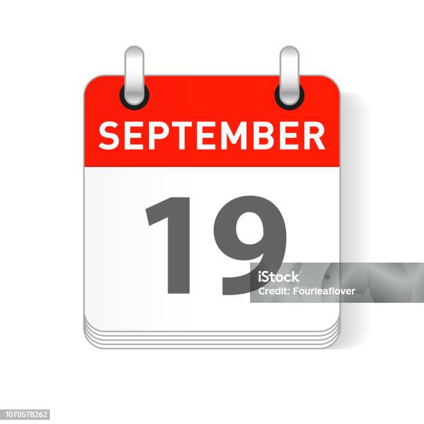 September 190 September 19 Calendar Date Design Stock Illustration - Download Image ...