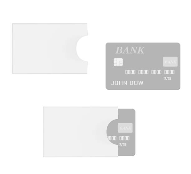 istock Bank chip credit card with card sleeve holder vector template 1070584888