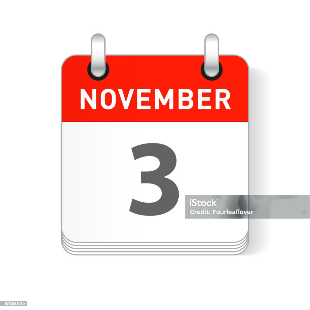 November 3 Calendar Date Design Stock Illustration Download Image Now