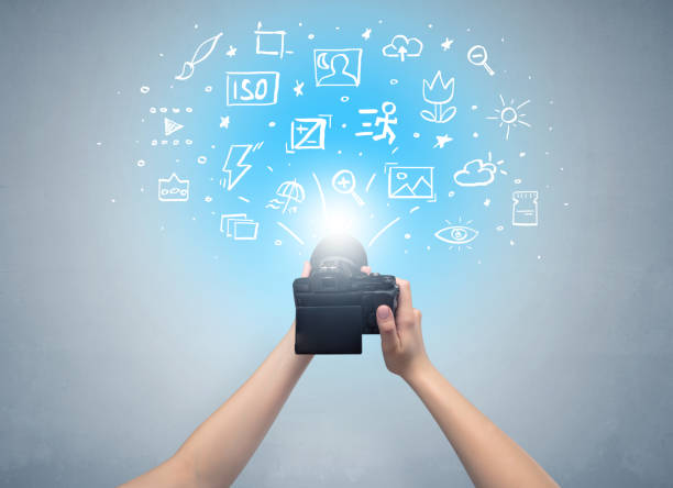 istock Hand photo shooting with photo ideas concept 1070589424