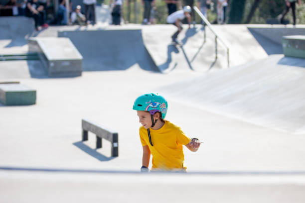 istock Young Girl Skateboarding in Skatepark 1070595528