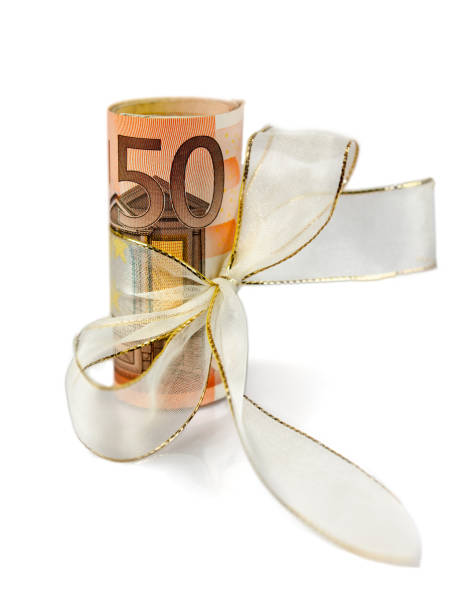 istock 50 Euro bundle with gift ribbon 1070598352