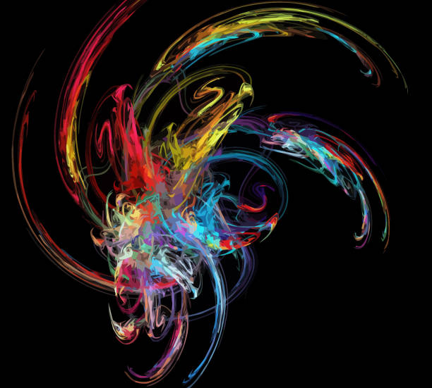 istock image of one Digital Fractal on Black Color 1070636814