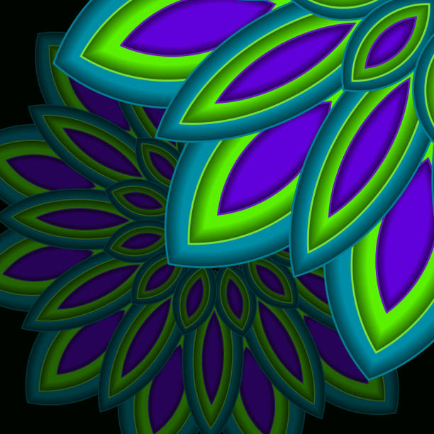 istock Bright colorful mandala, floral emblem, round ornamental dark background. Geometric pattern. Vector illustration 1070653190