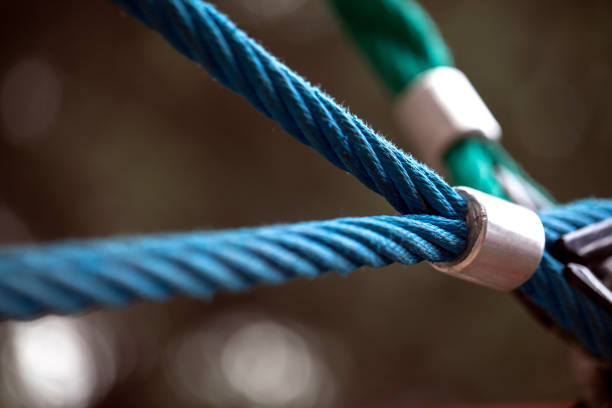Rope in the Playground Macro view Children Amusement Park Photo