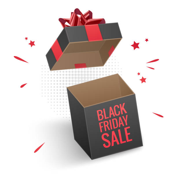istock The Black friday sale banner, poster with black box and text Black Friday. 1070655354