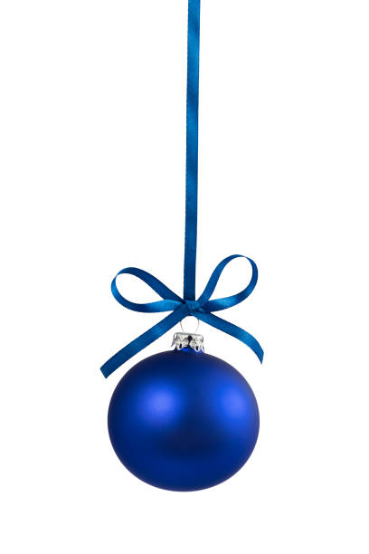 adorno navideño solo azul 3 - christmas ornament christmas blue decoration fotografías e imágenes de stock