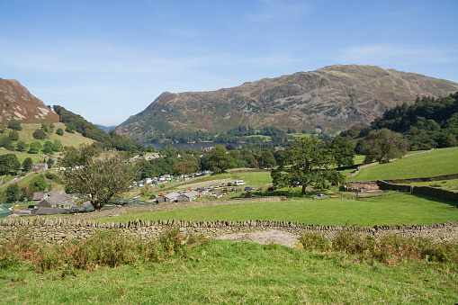 View of Ullswater and Glenridding campsite at base of Helvellyn