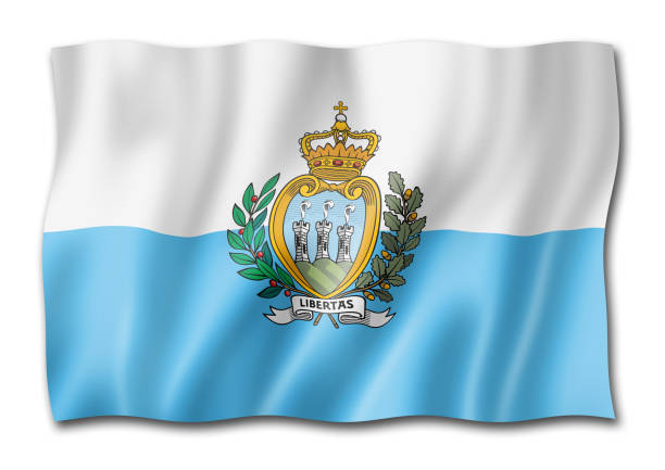 San Marino flag, three dimensional render, isolated on white