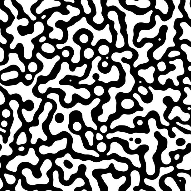 Vector seamless patterns. Trendy endless unique wallpaper Vector seamless patterns. Trendy endless unique wallpaper with design elements. Style California new wave 80s, 90s weird spot stock illustrations