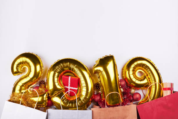 istock Golden New Year 2019 balloons 1070685850
