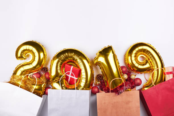 istock Golden New Year 2019 balloons 1070688804