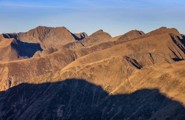 mountain landscape in sunrise. Fagaras Mountains, Romania