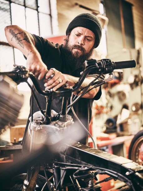 istock Retro Motorcycle Mechanic 1070694326
