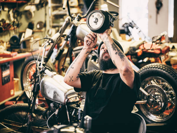 istock Retro Motorcycle Mechanic 1070694420