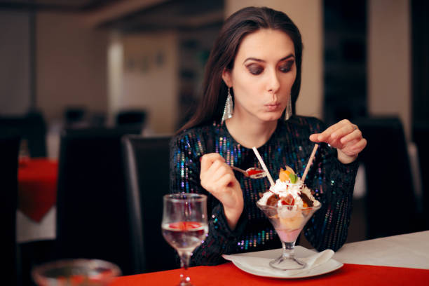 istock Funny Girl with Fun Dessert at a Party 1070694678