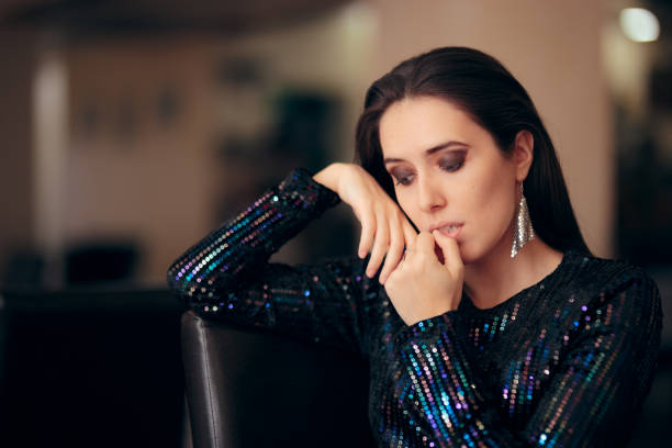 istock Sad Bored Glamorous Woman Having No Fun at Party 1070695788
