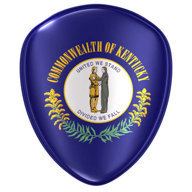 istock 3d rendering of a Kentucky USA State flag icon. 1070700864