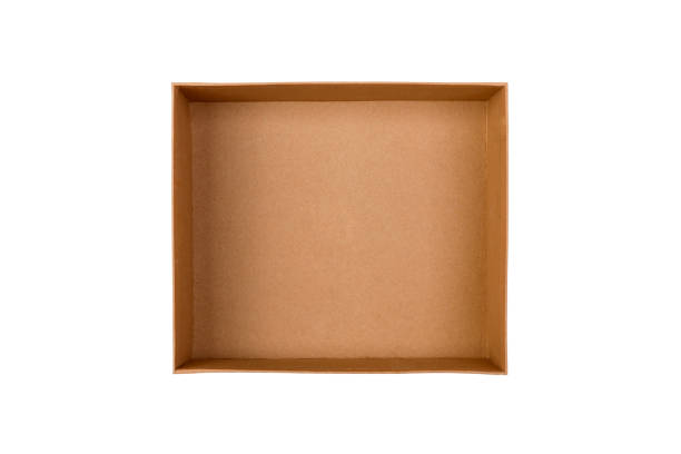 istock Opened brown blank cardboard box isolated on white background, top view 1070706492