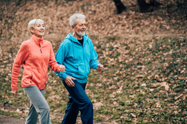 istock Senior couple exercising in the park 1070711000