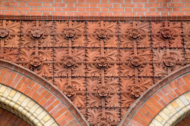 A carved detail from a 19th-century wooden Indian door.