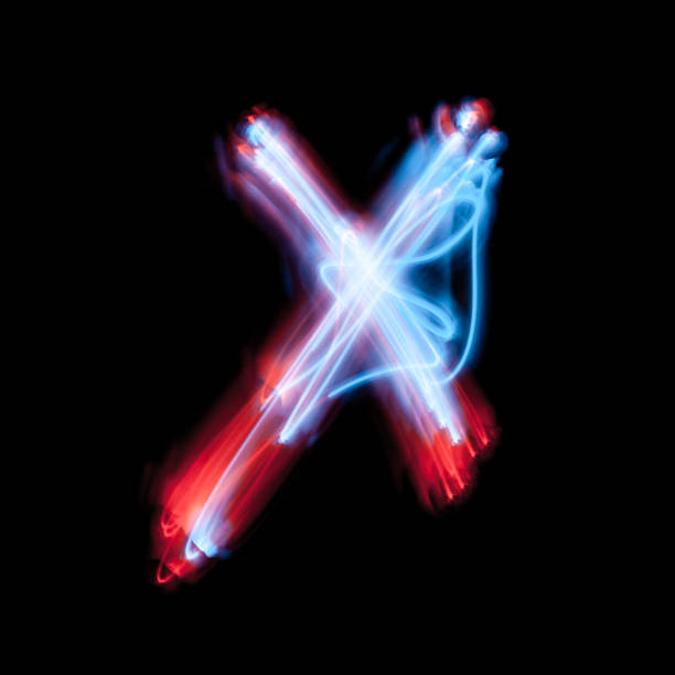Letter X the alphabet made from neon signs