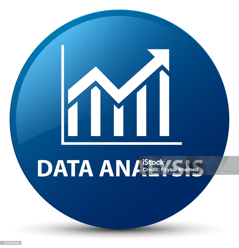 Analysis Detailed Rounded Icon Data Analysis Blue Round Button Stock Illustration - Download Image Now ...