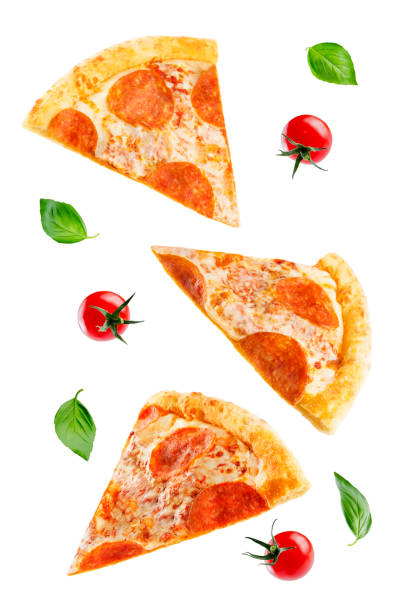 istock Pizza with pepperoni, tomato sauce and cheese isolated 1070726584