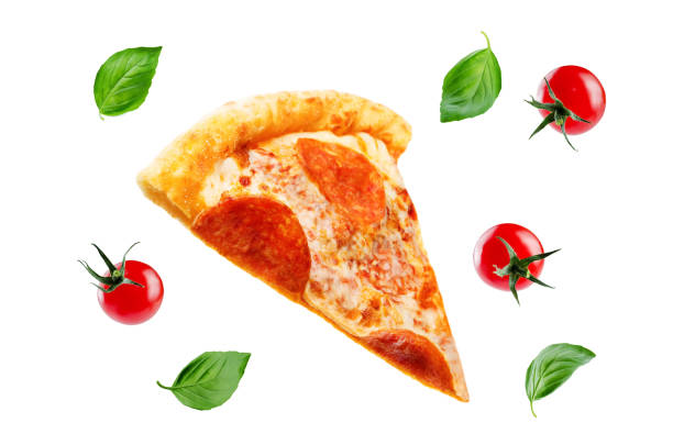 istock Pizza with pepperoni, tomato sauce and cheese isolated 1070726628