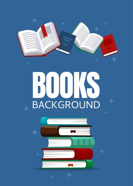 Vector illustration of Books background template.