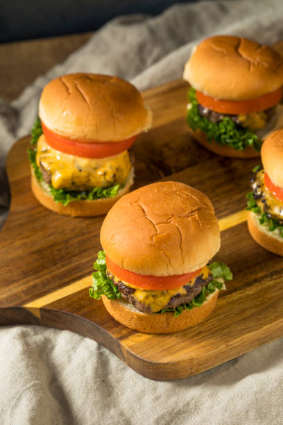 istock Homemade Cheeseburger Sliders with Tomato 1070732416