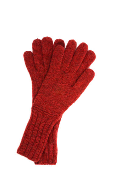 istock Red handmade gloves isolated on white background. 1070750576