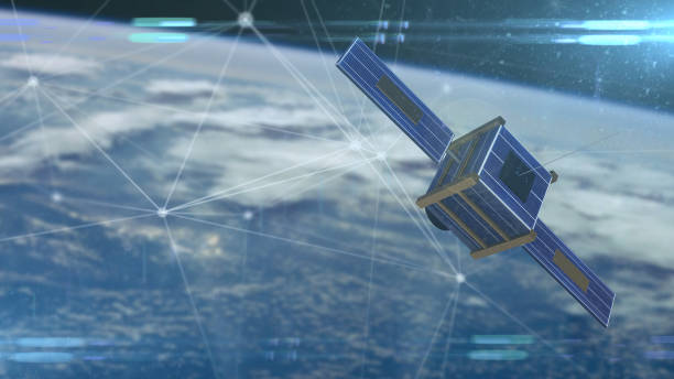 istock Satellite or smallsats in constellation orbating for remote global communication 1070760594