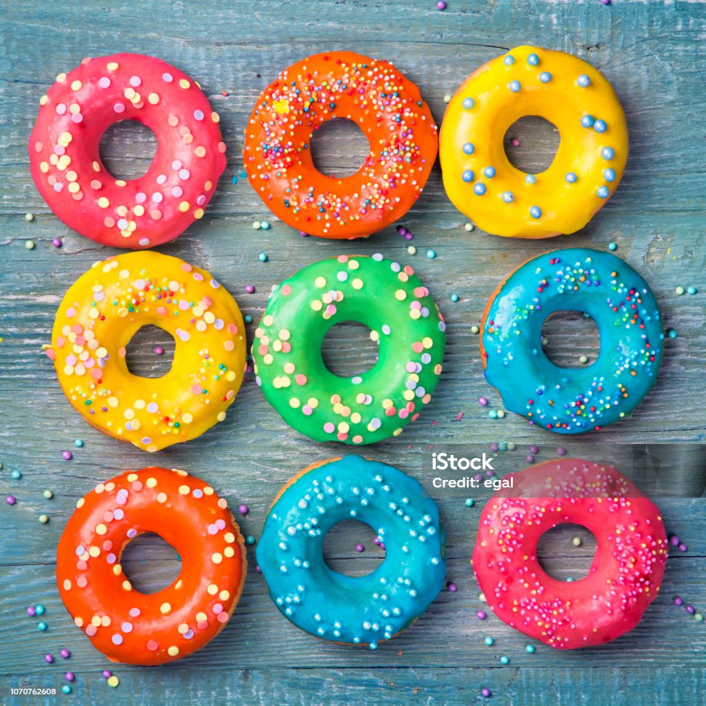 Bunte donuts - Lizenzfrei Krapfen und Doughnuts Stock-Foto