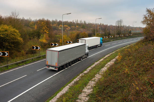 istock Articulated lorries on the road 1070764096